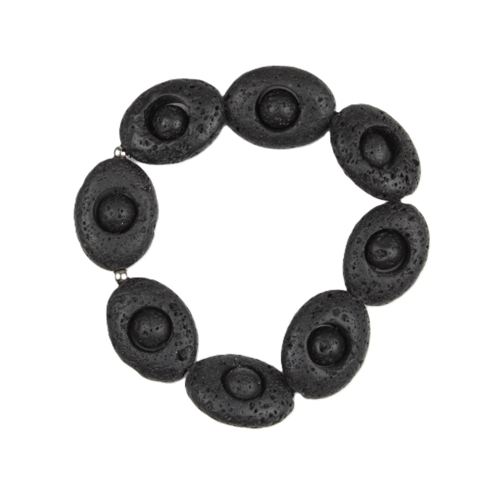 Lava Stone with Agate Crystal Beads