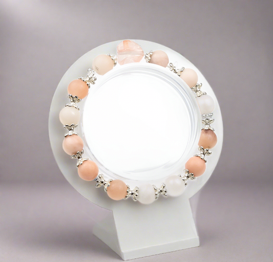 Peach Jade Crystal Beads