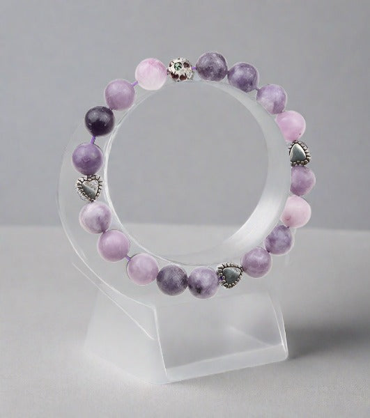 Purple Mica Crystal Beads