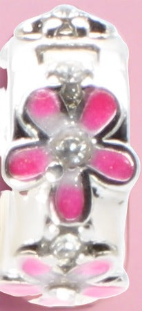 Pink Flowers Butterflies and Lady Bug Charms