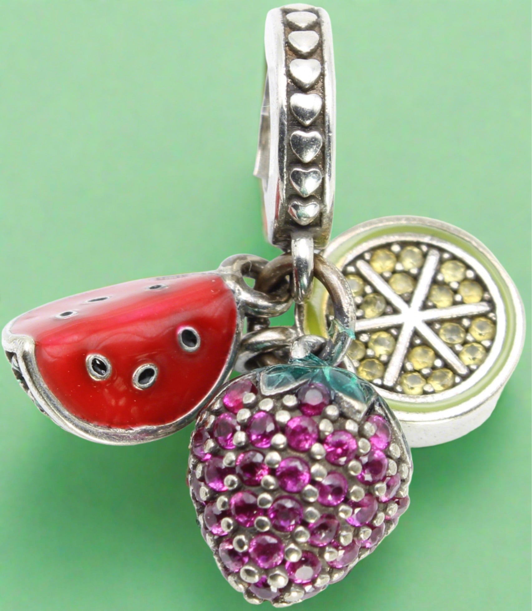 Strawberry Watermelon Lemon Slice Trio Charm