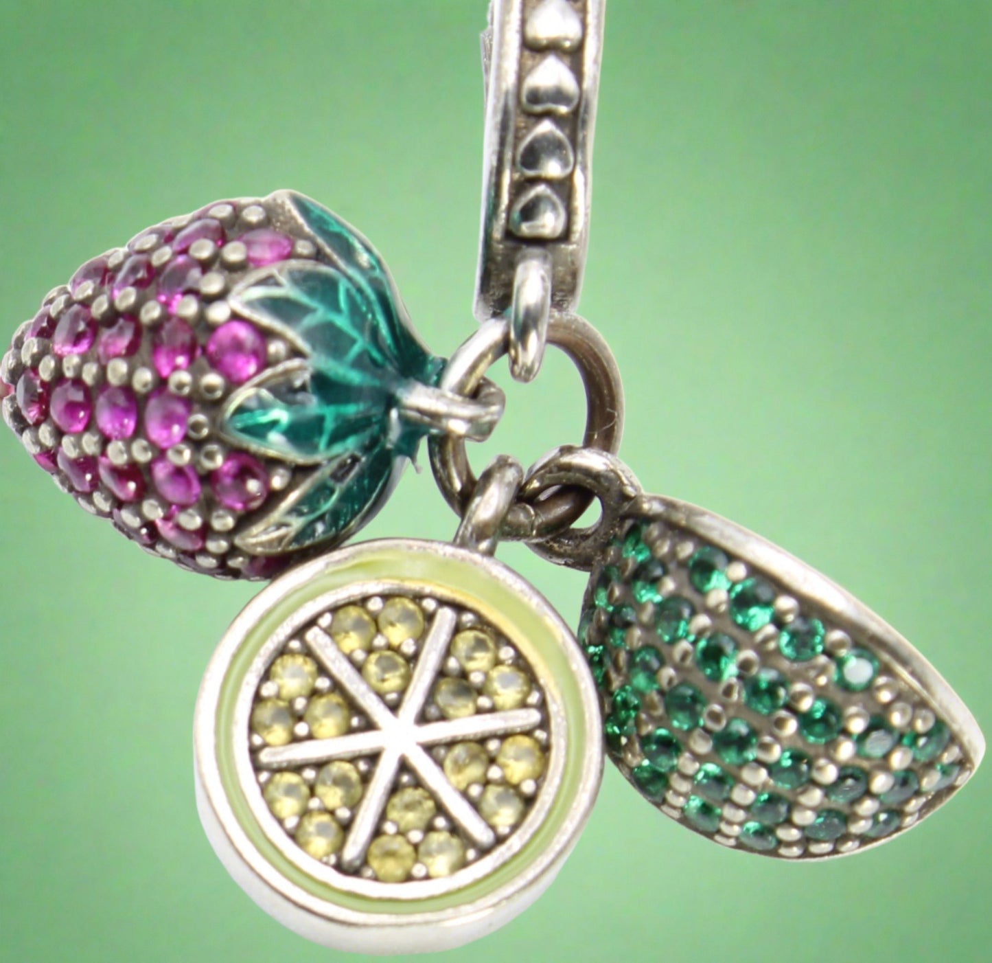 Strawberry Watermelon Lemon Slice Trio Charm