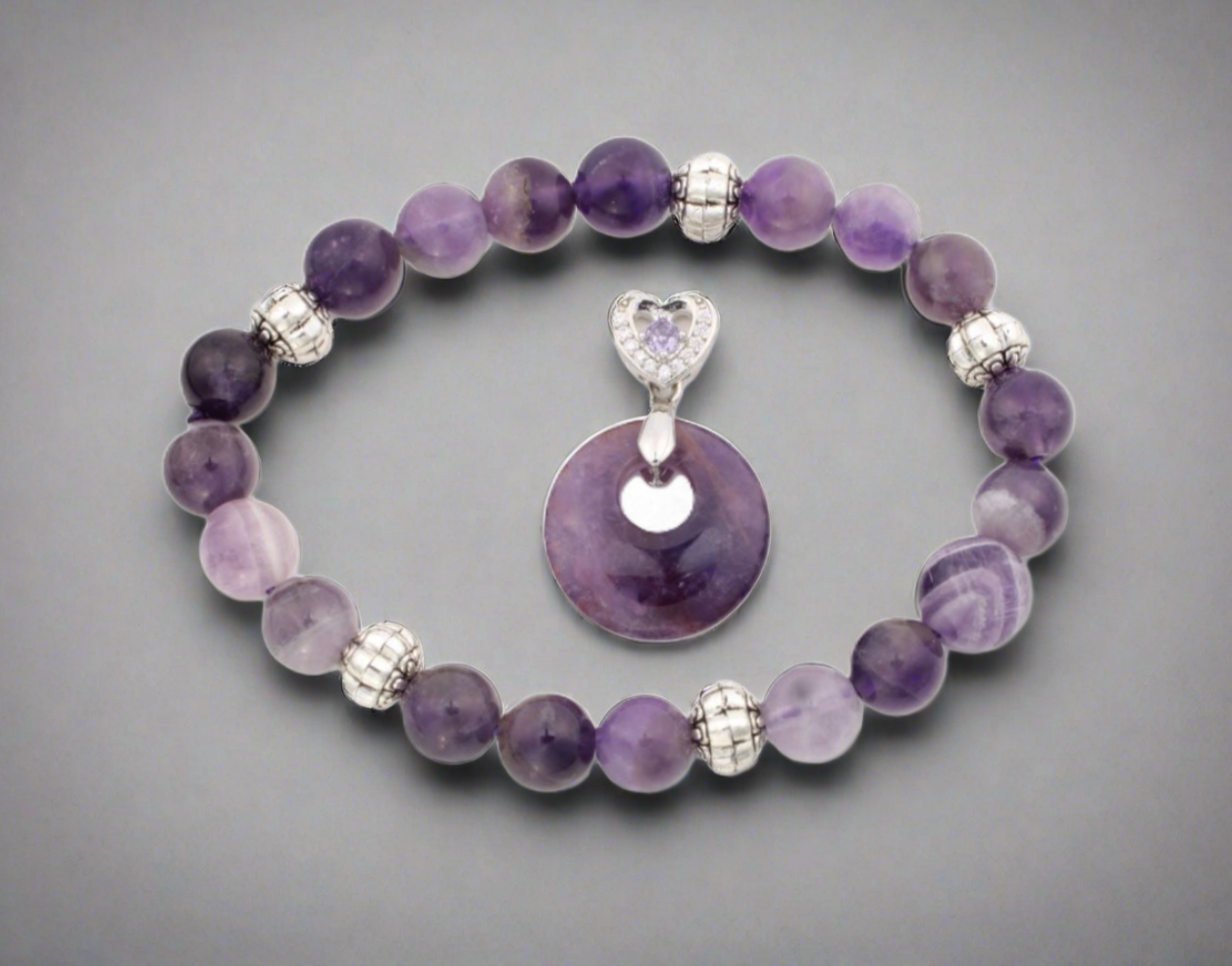 Dream Amethyst Bracelet & Pendant Set