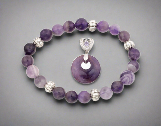 Dream Amethyst Bracelet & Pendant Set