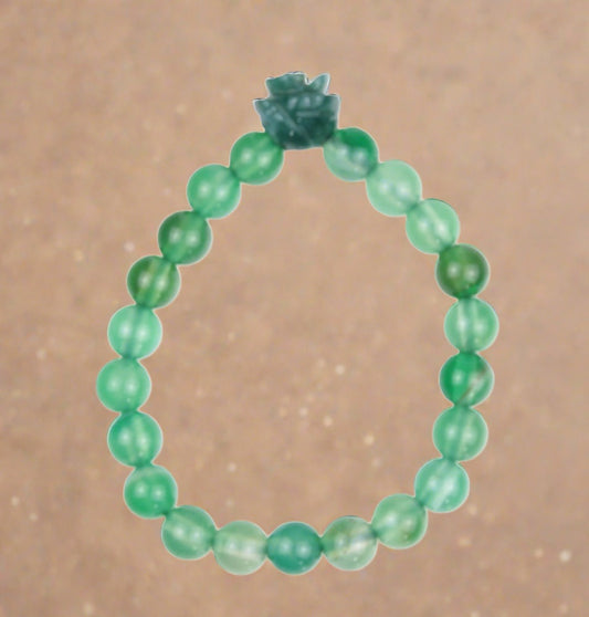 Green Aventurine Bracelet with Rose