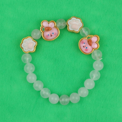 White Jade Crystal Bead Bracelet