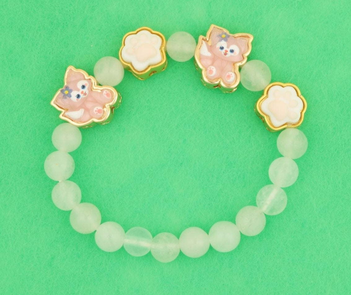 White Jade Crystal Bead Bracelet